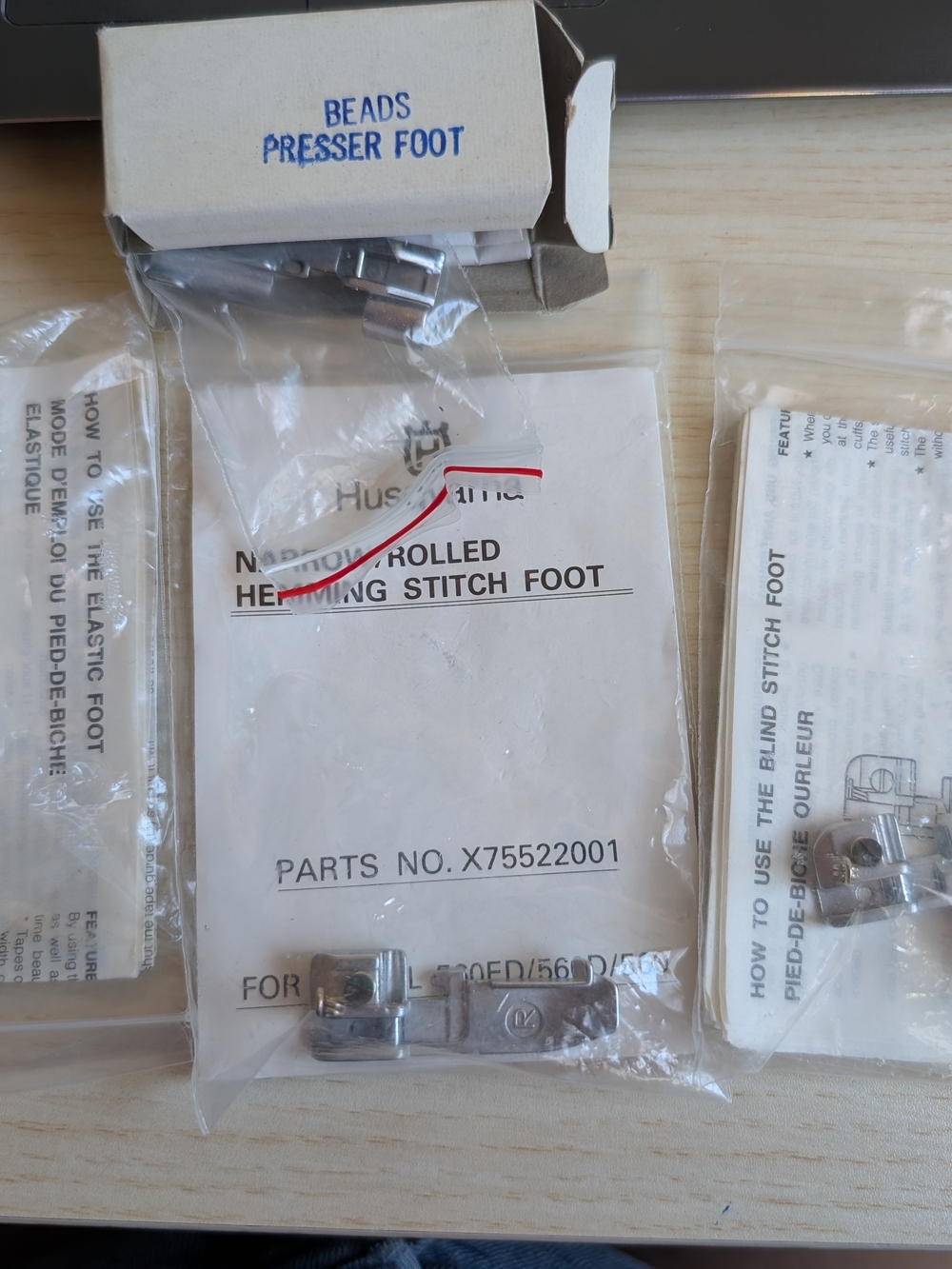 Serger Feet Lot Of 8- Husqvarna Viking Huskylock -905 910 936 940 955 960 966